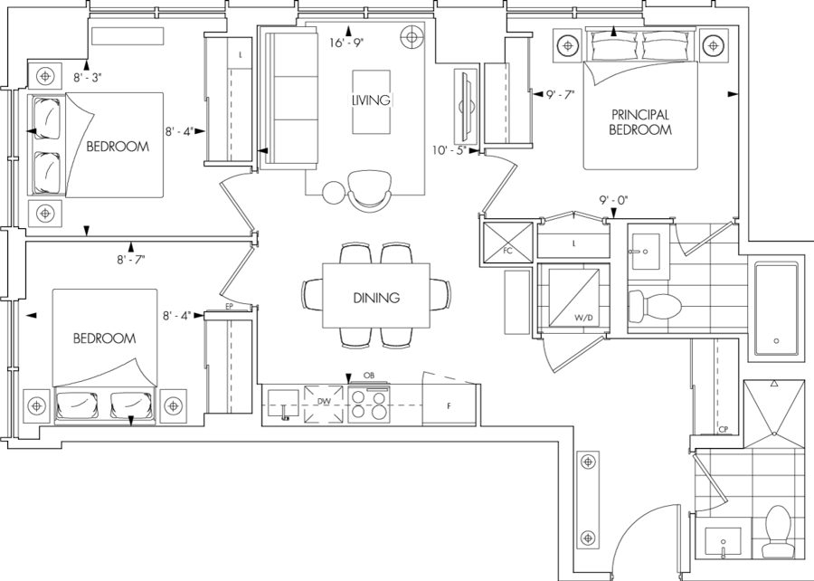 Queen Church > Floorplan > 3A