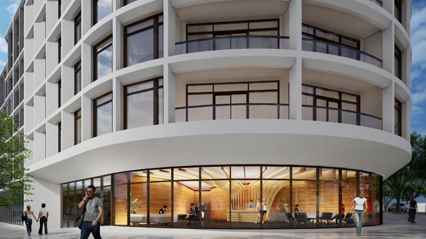 Intersection of Bloor and Montgomery Looking Northwest at Lobby