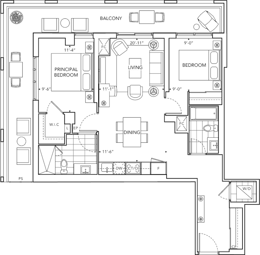6080 Yonge 2R Floorplan