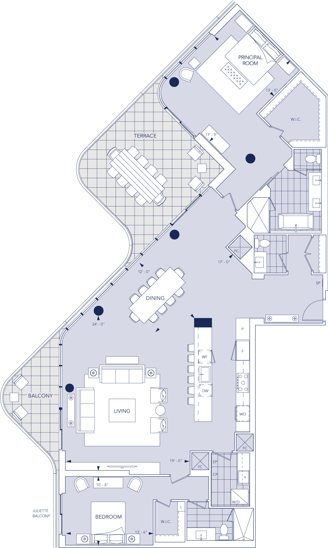 Aqualuna Condo Suite T2N Floorplan