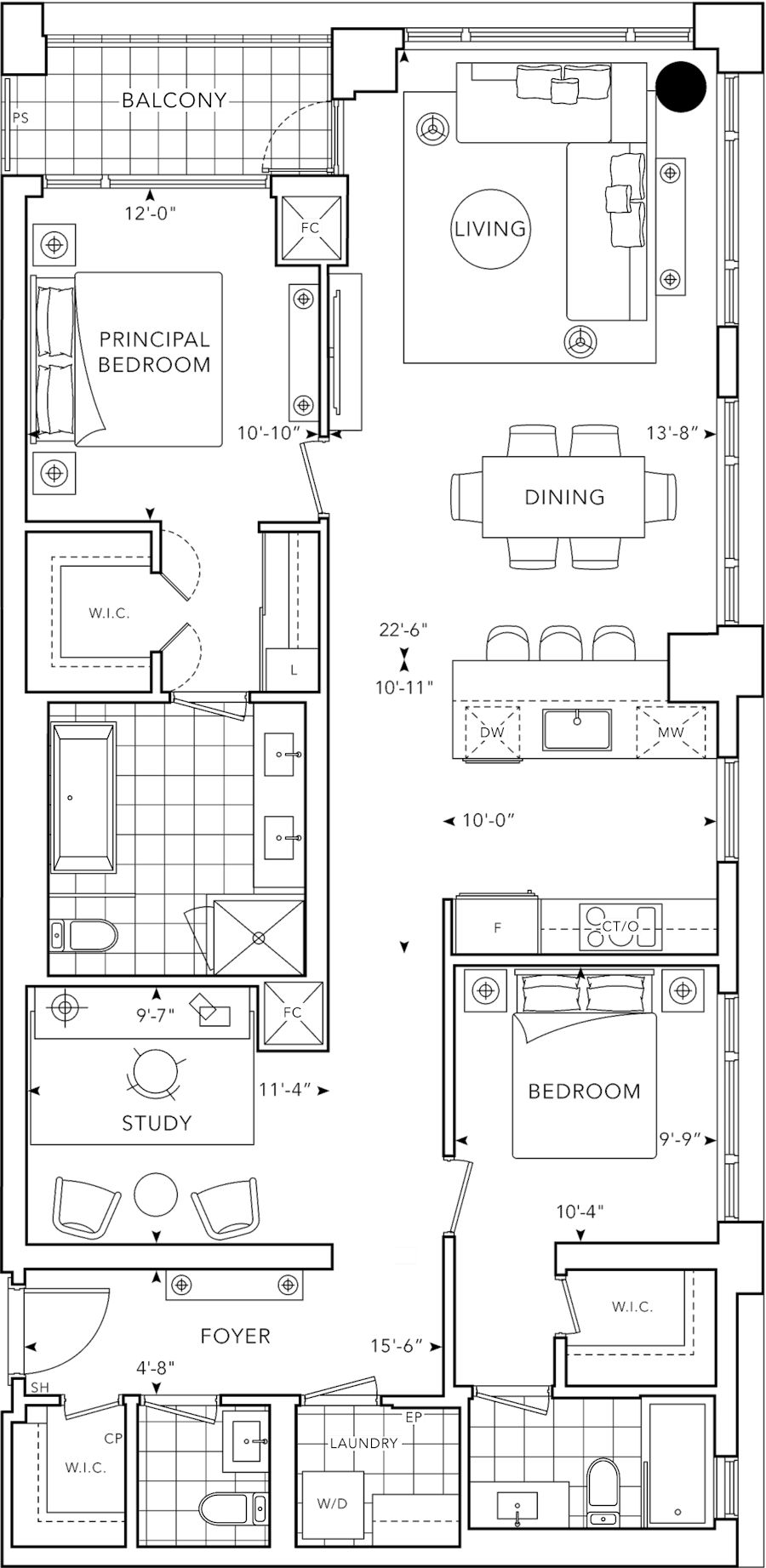 The Well Signature Series Suite 403 Floorplan