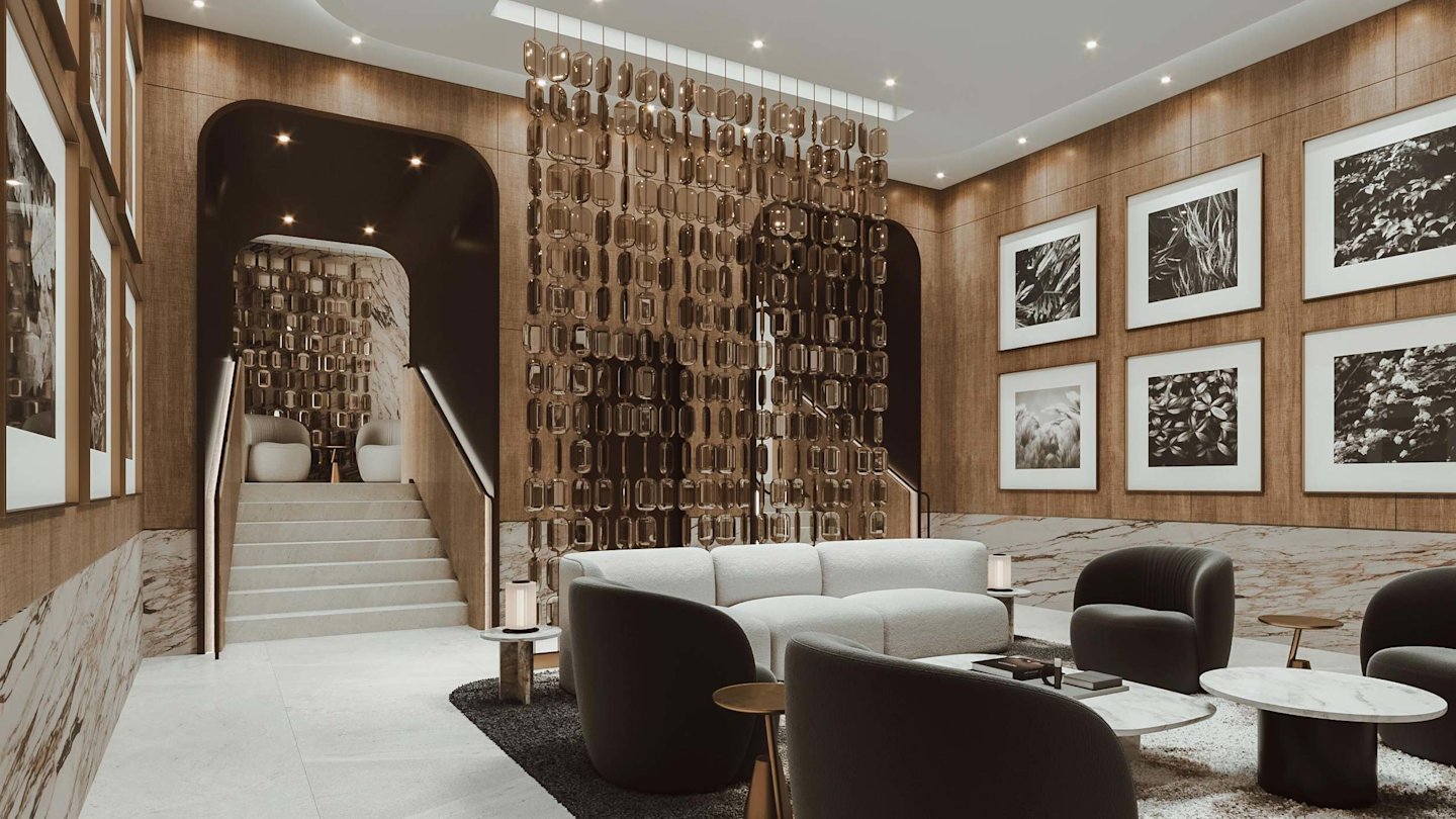 Bayview Woods Lower Lobby Amenity Rendering