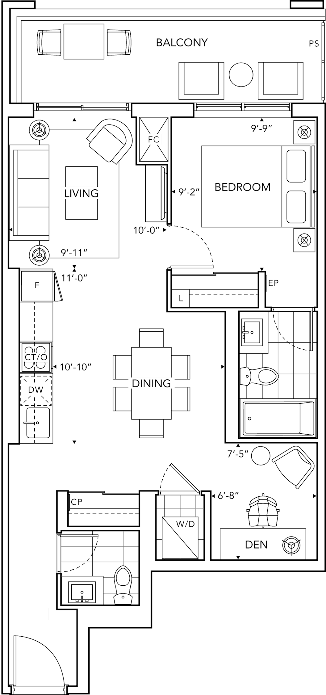 6080 Yonge 1Z+D Floorplan