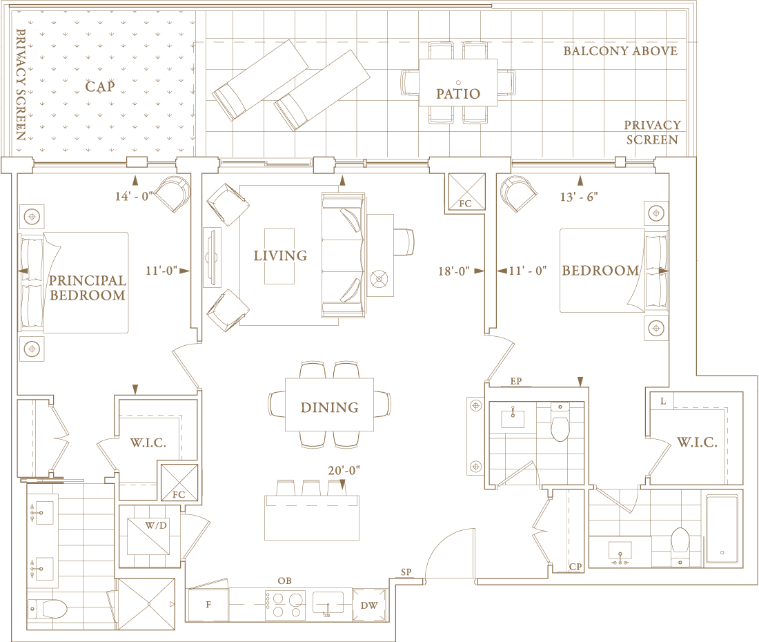Royal Bayview Condo Suite 201 floorplan