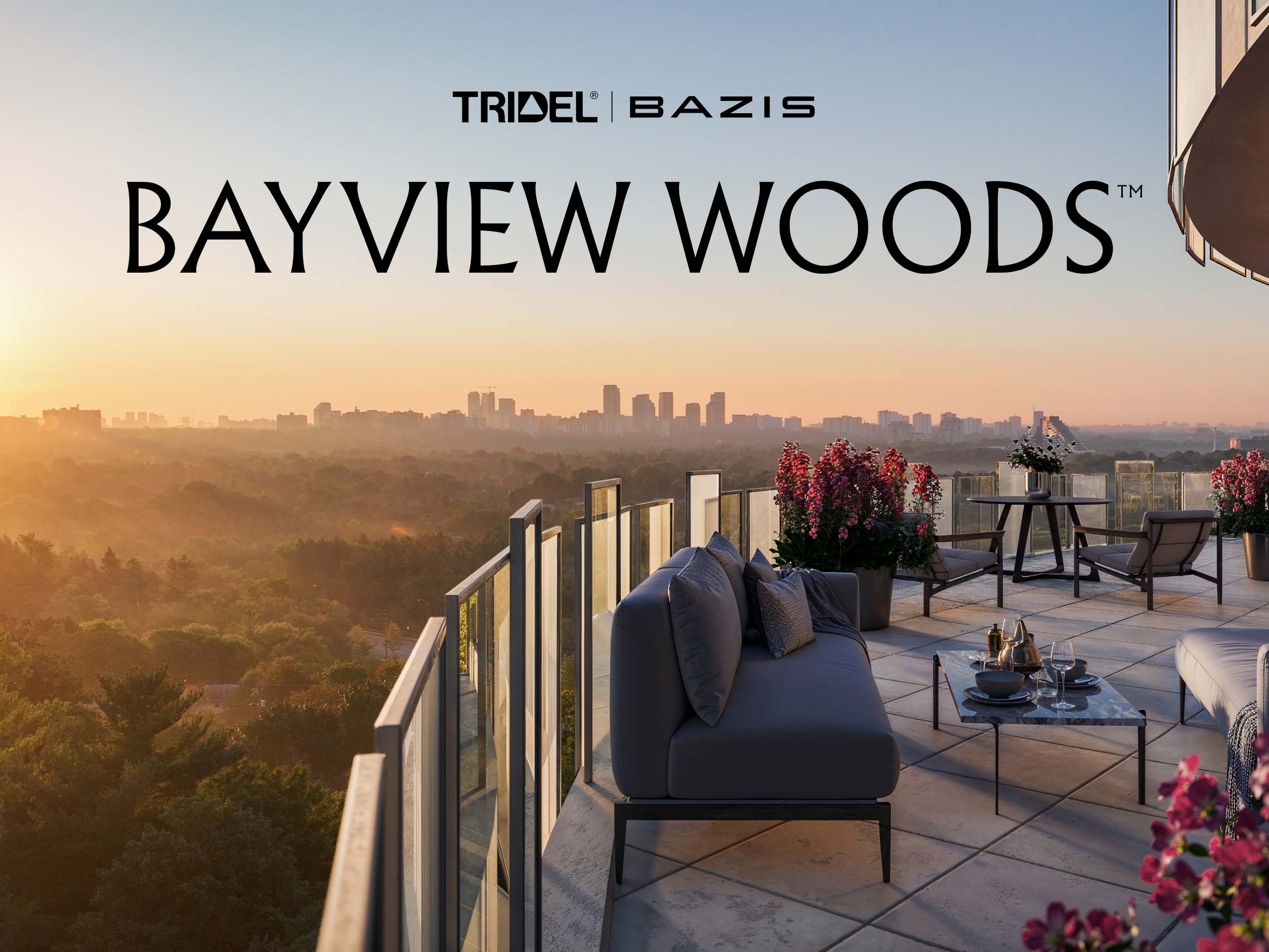 Bayview Woods Exterior Terrace Rendering