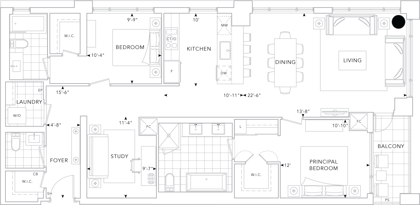 The Well Signature Suite 410 Floorplan