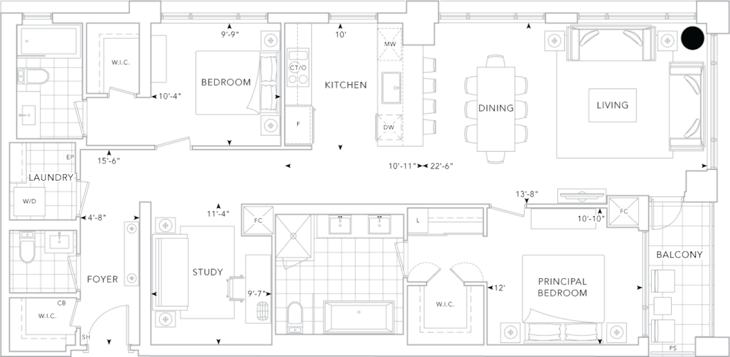 The Well Signature Suite 410 Floorplan