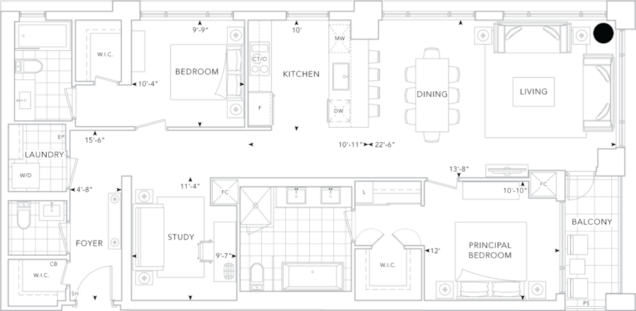 The Well Signature Suite 410 Floorplan