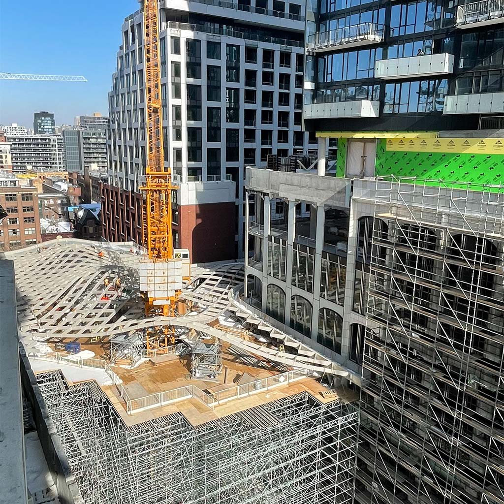 The Well Glass Canopy Construction