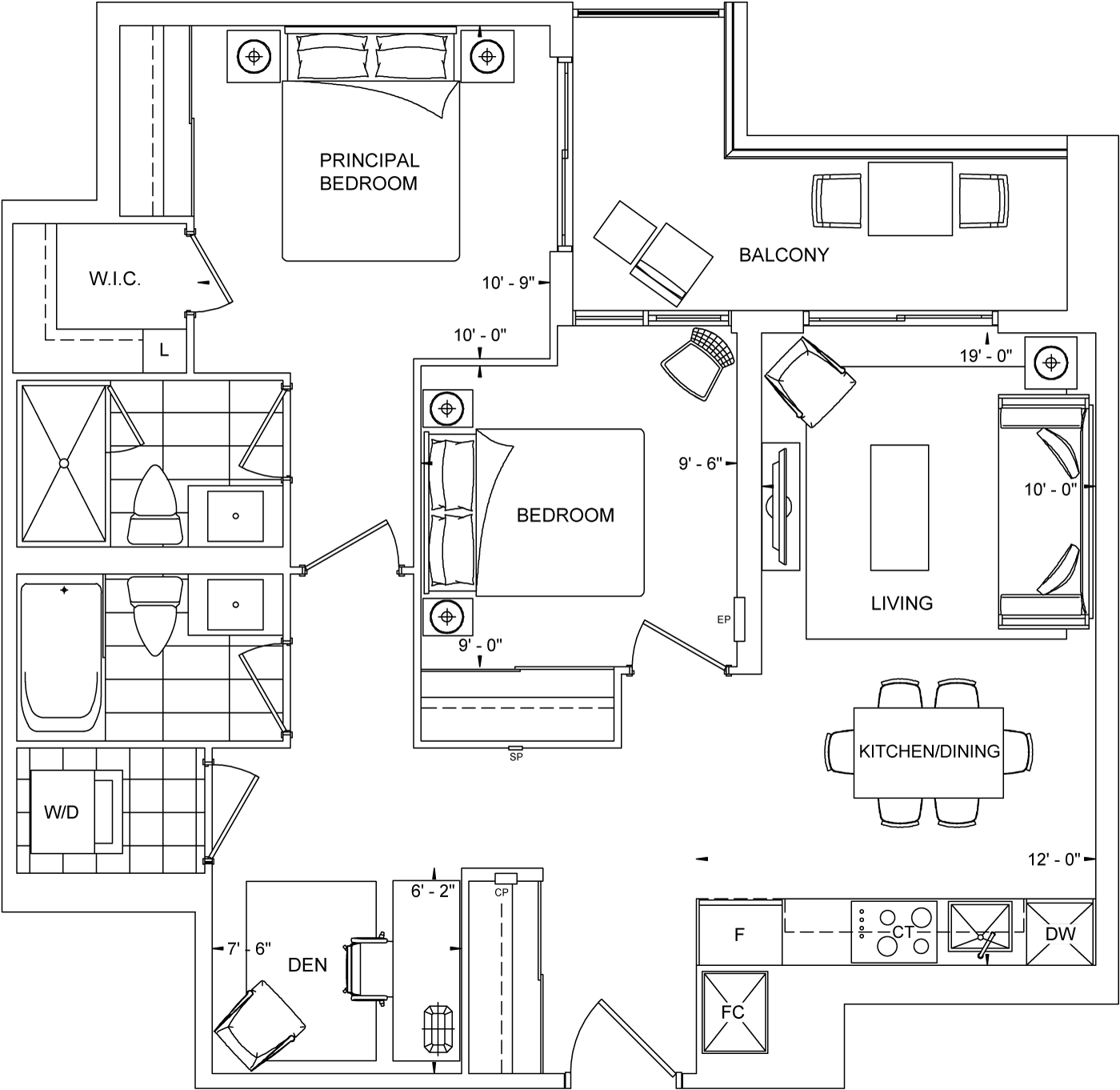The Dupont Suite 732 Floorplan