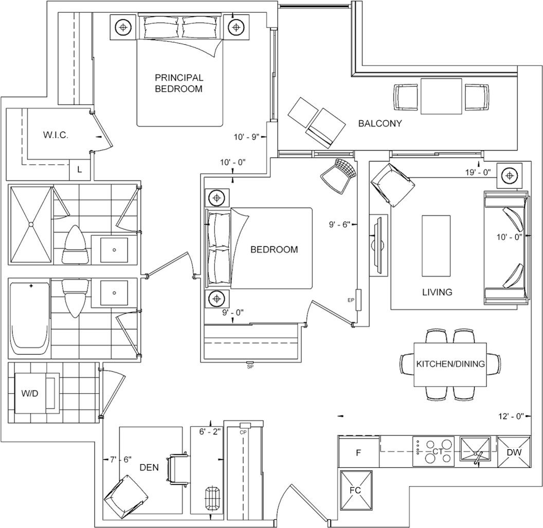 The Dupont Suite 732 Floorplan