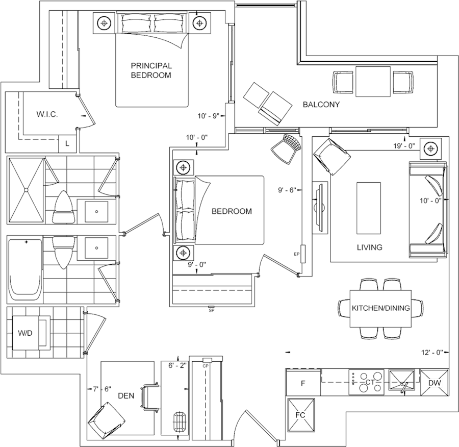 The Dupont Suite 732 Floorplan