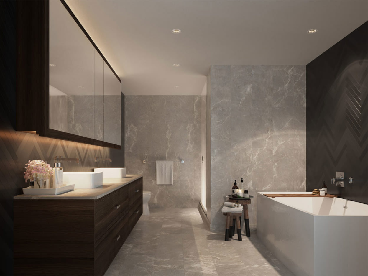 The Master Ensuite bathroom of a Condo at The Well