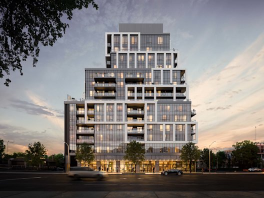 Rendering of 6080 Yonge condominiums, dead on view