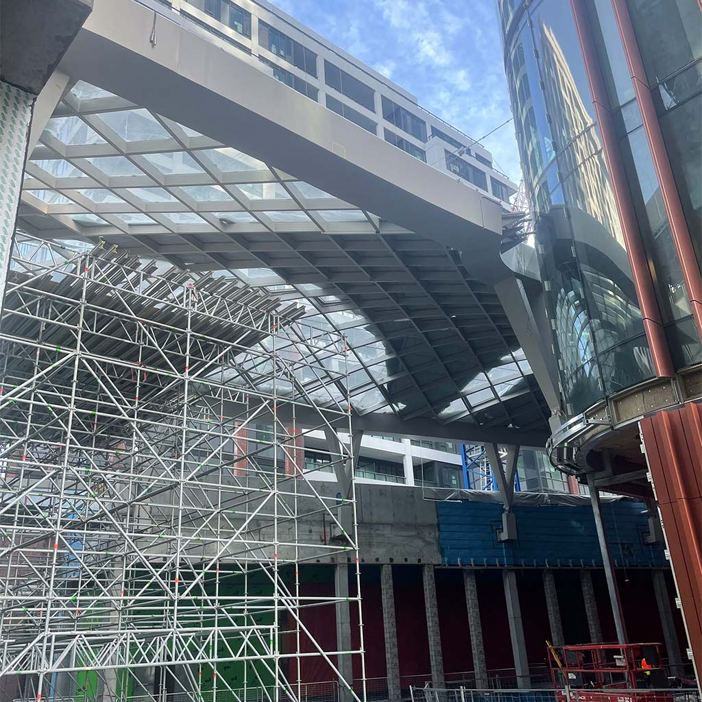 The Well Glass Canopy Construction