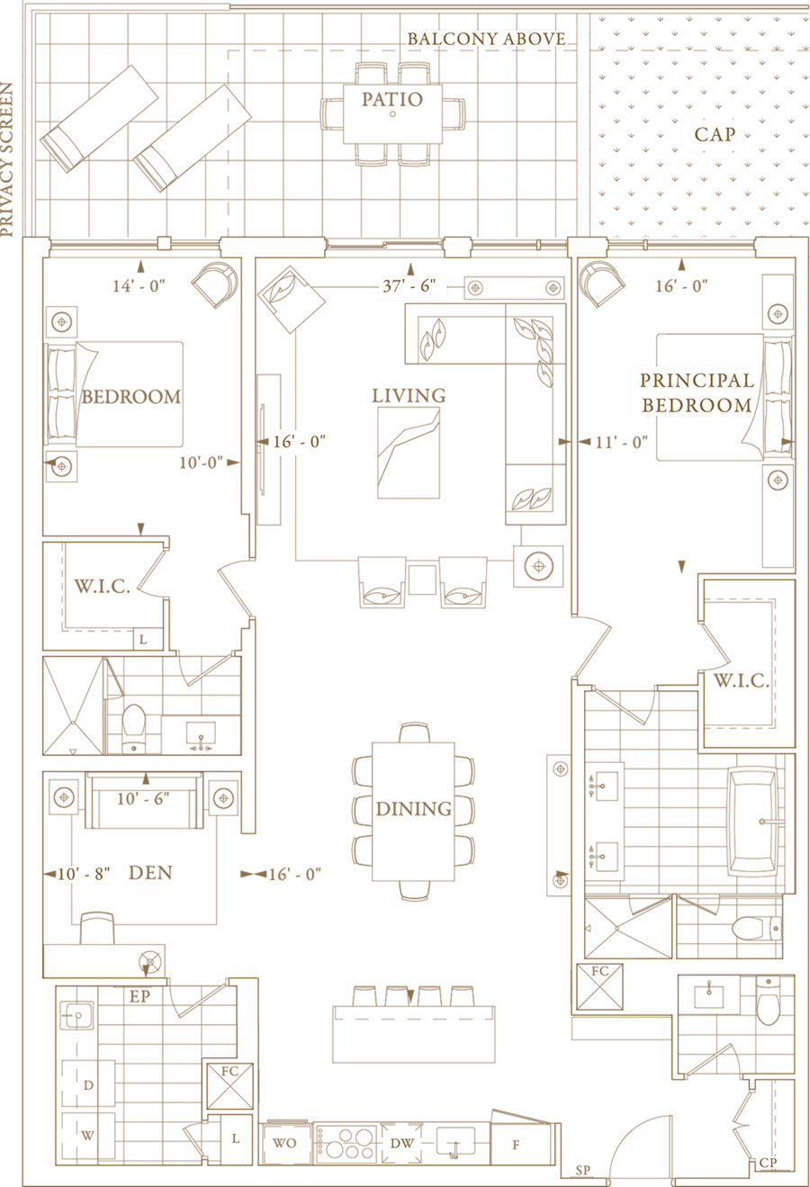 Royal Bayview Condo Suite GL18 floorplan