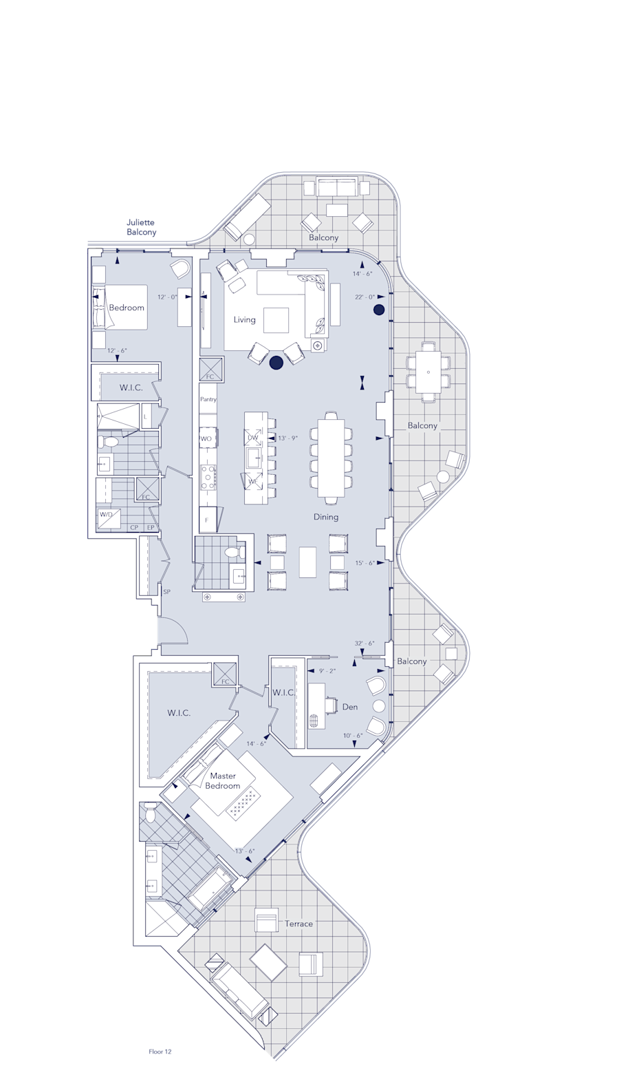 Aqualuna T2W+D (suite 1312) Floorplan