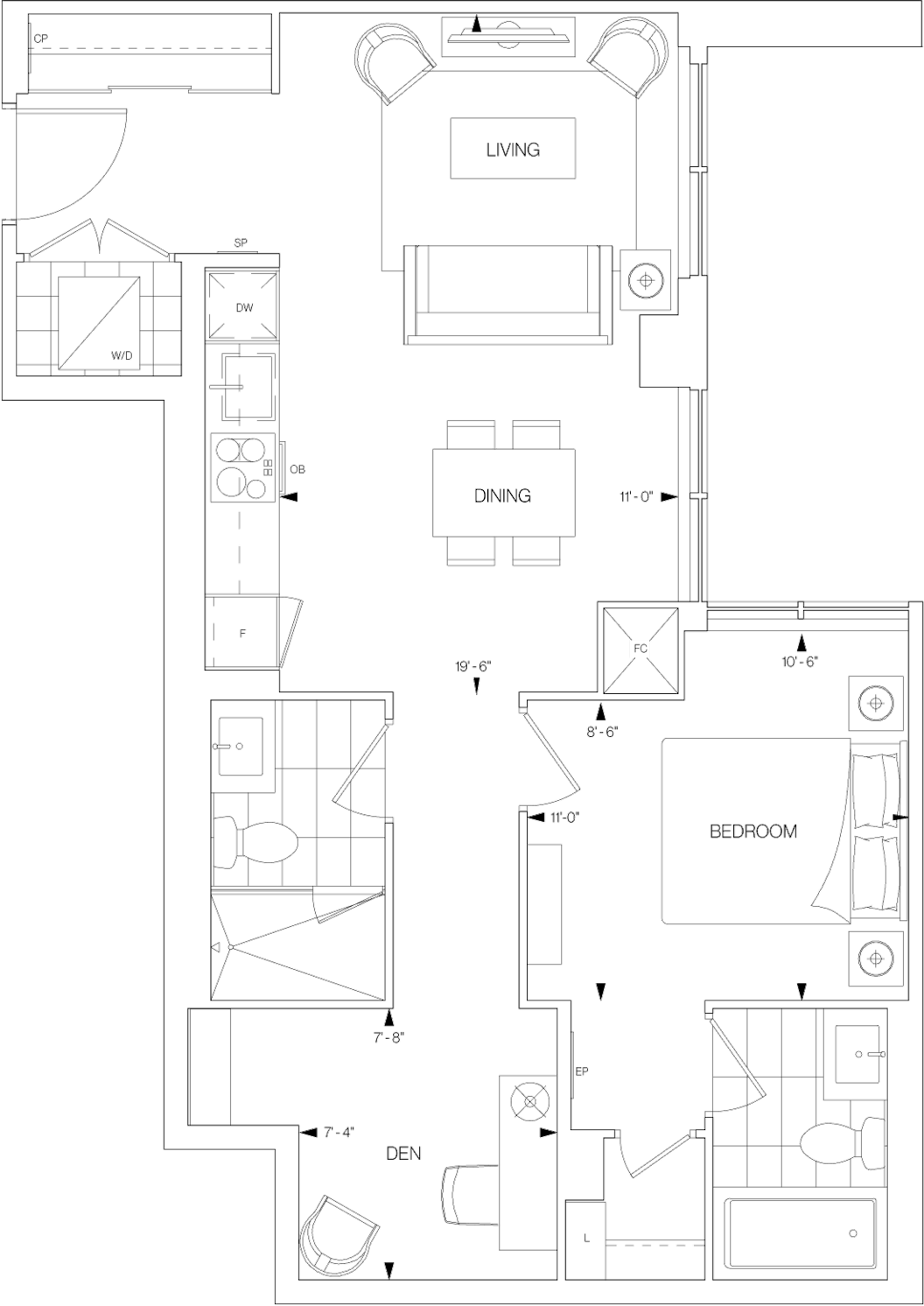Westerly Condo Suite 1CC+D Floorplan