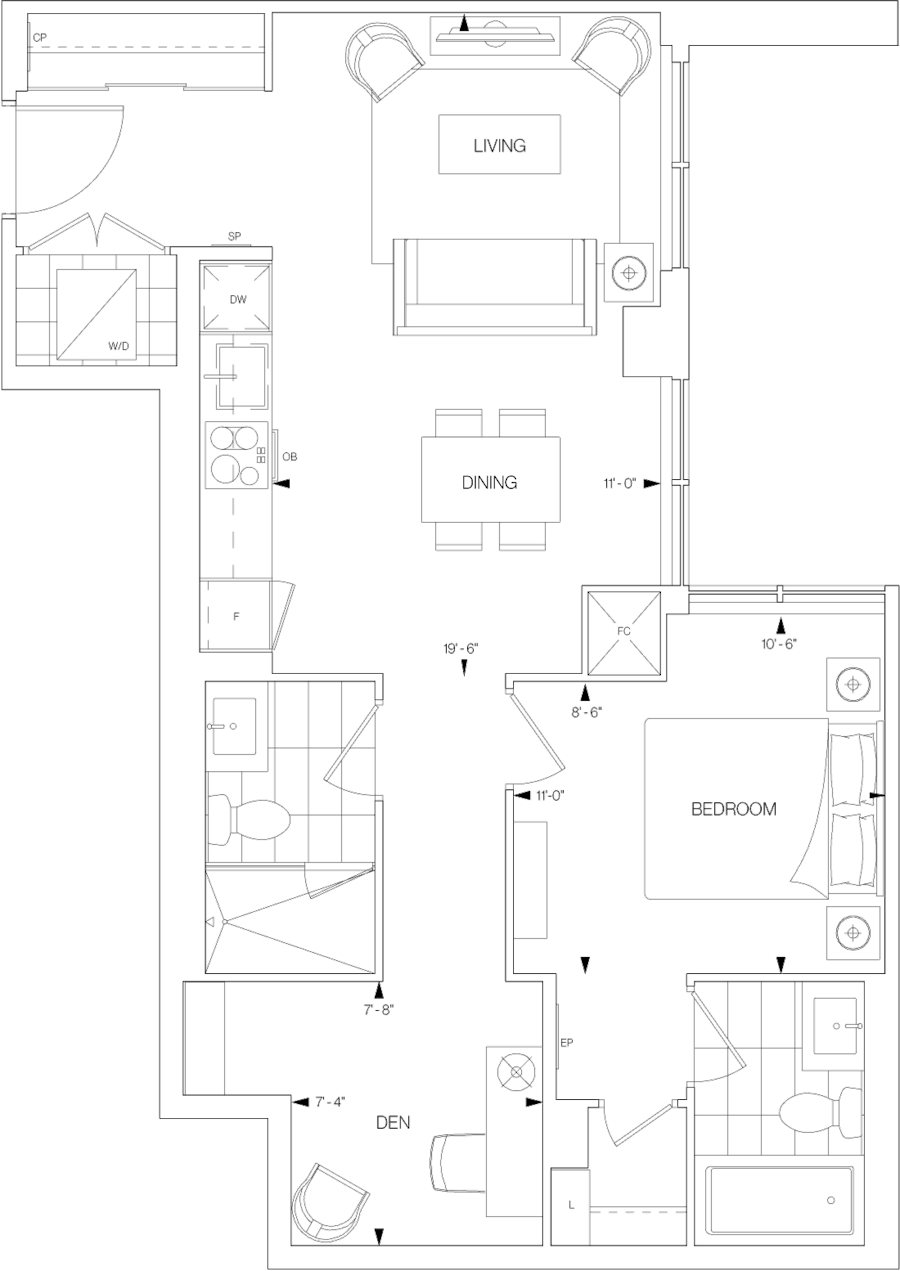 Westerly Condo Suite 1CC+D Floorplan