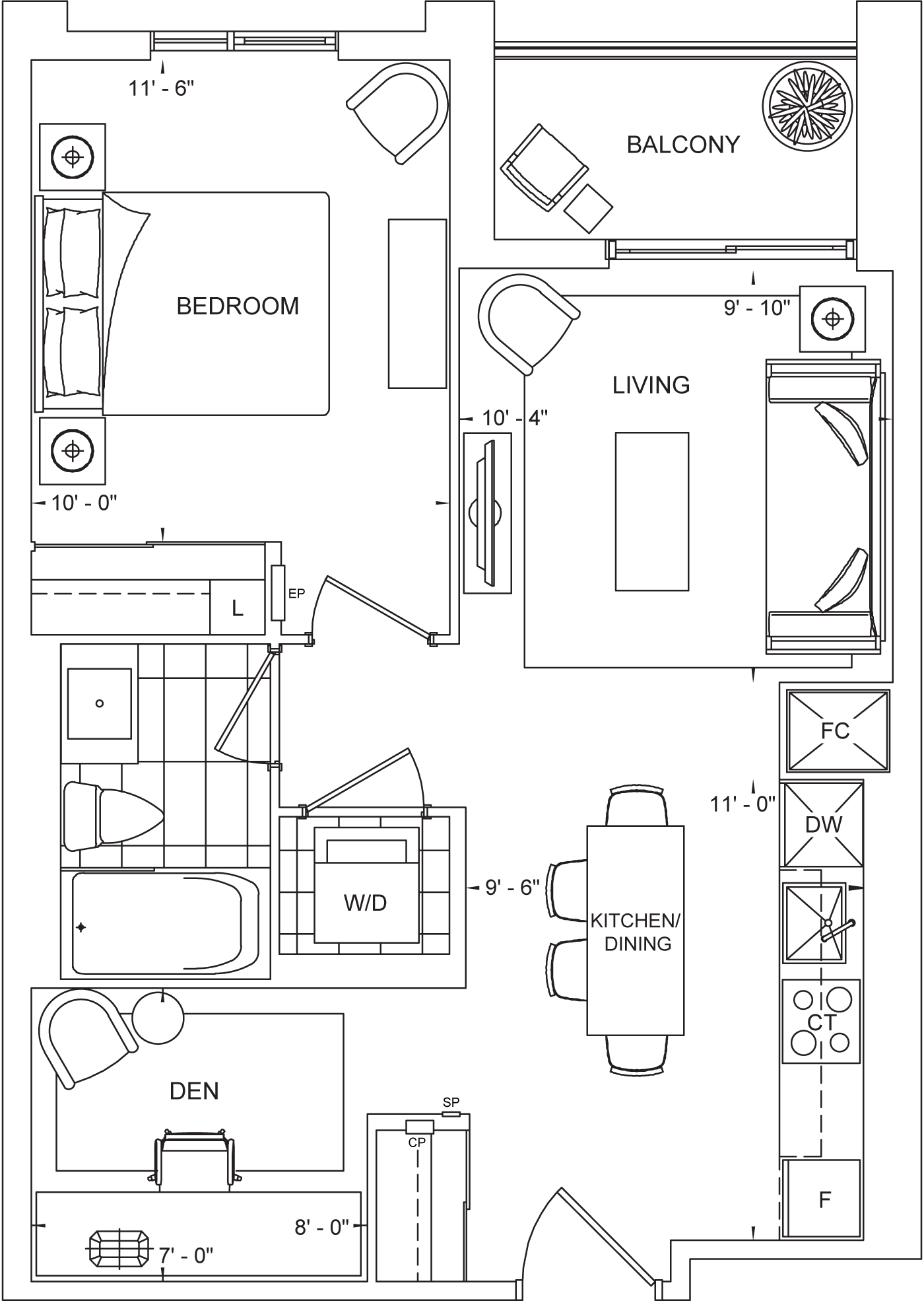 The Dupont Suite 626 Floorplan