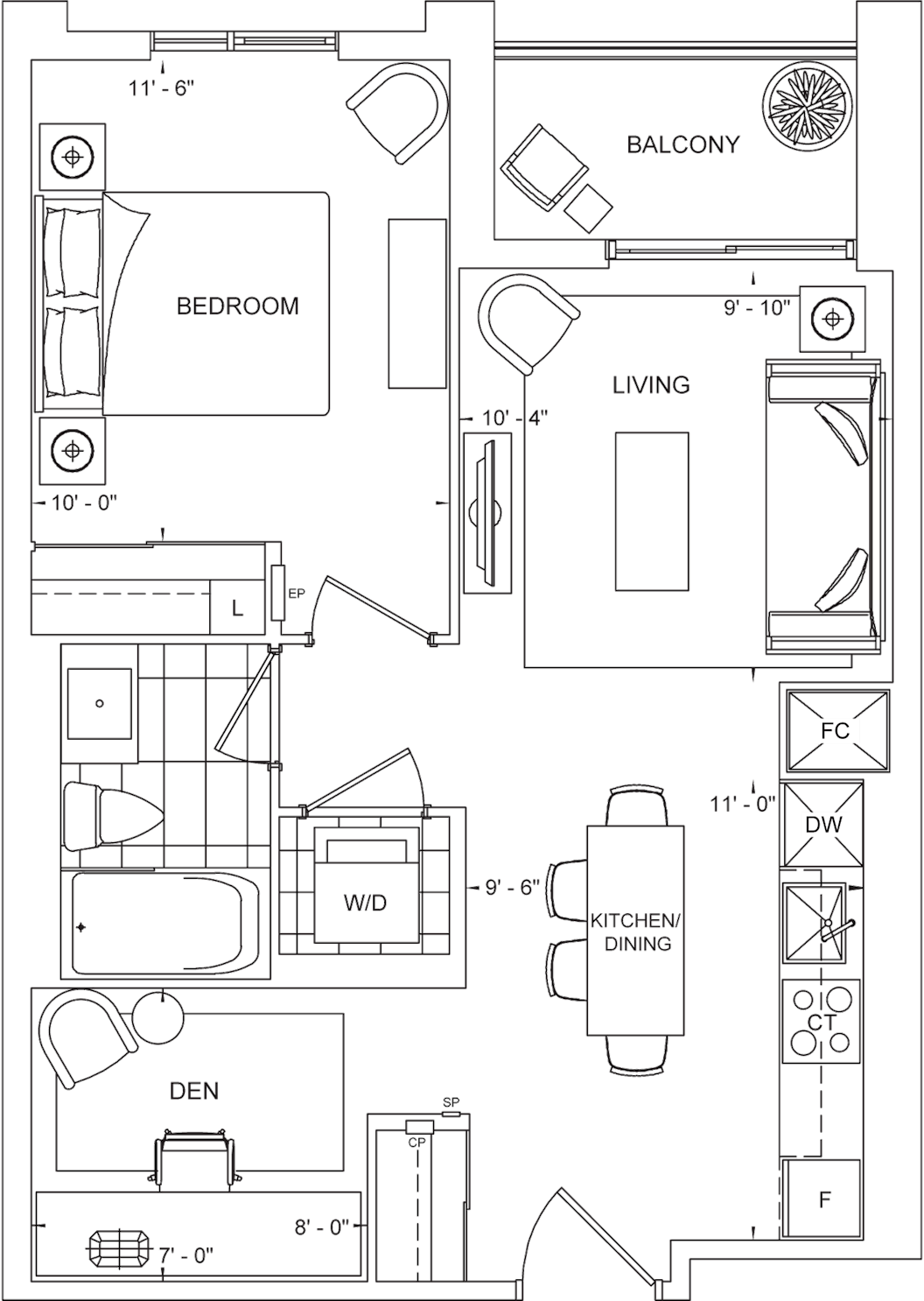 The Dupont Suite 626 Floorplan