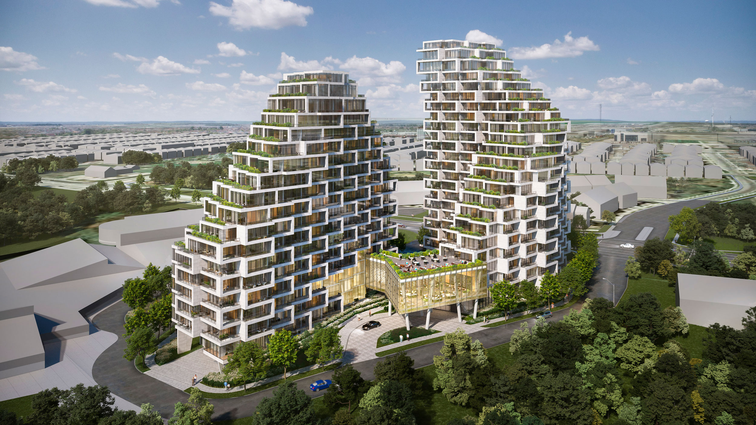 Aerial South West View of Proposed Building at 8905 Bathurst Street