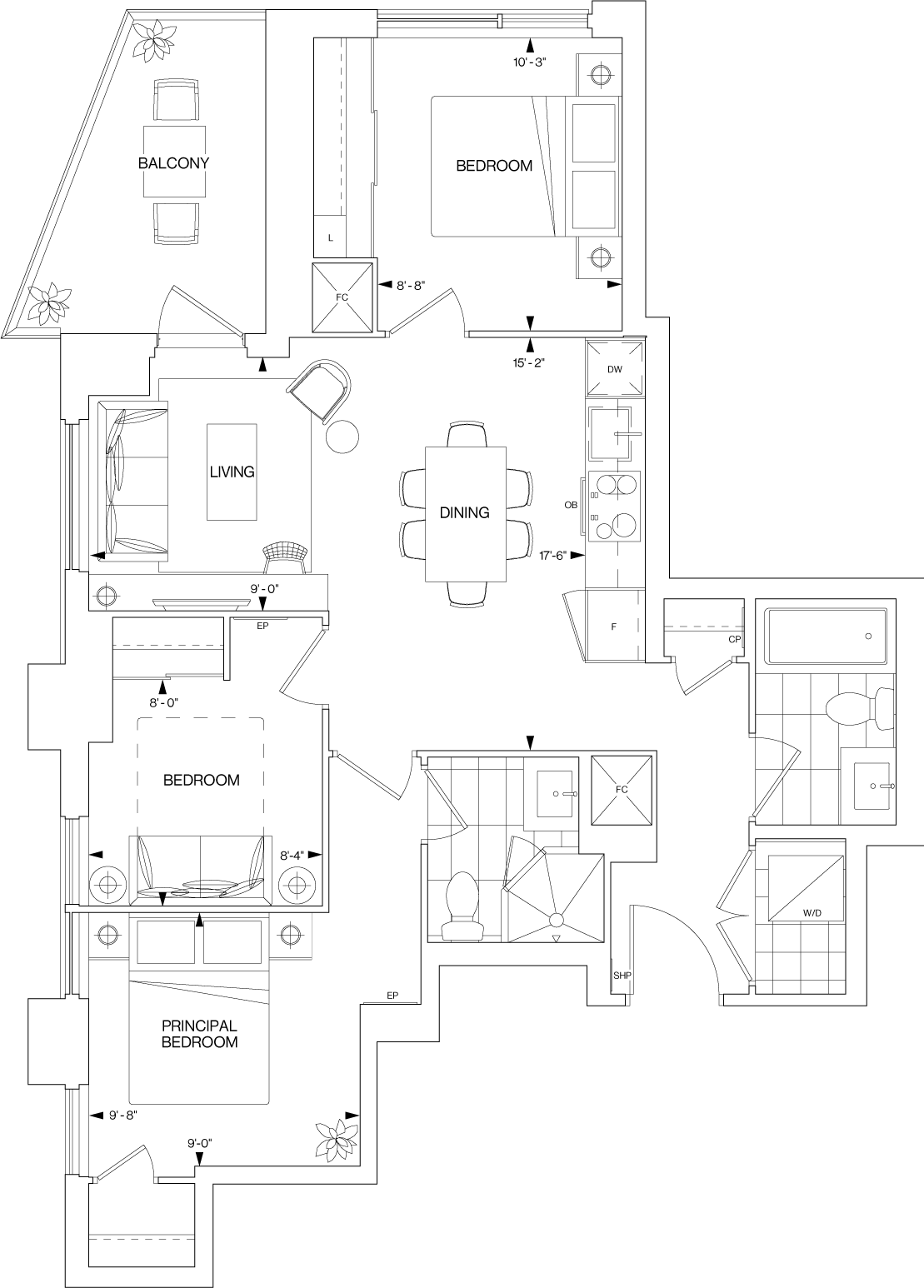 Westerly 2 3B Floorplan