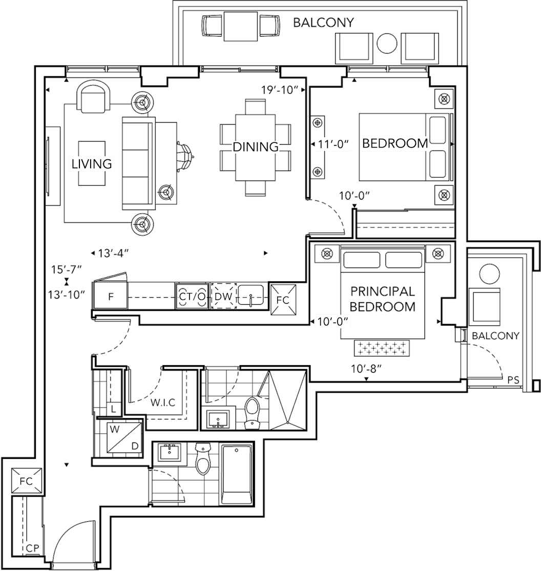 6080 Yonge 2V Floorplan