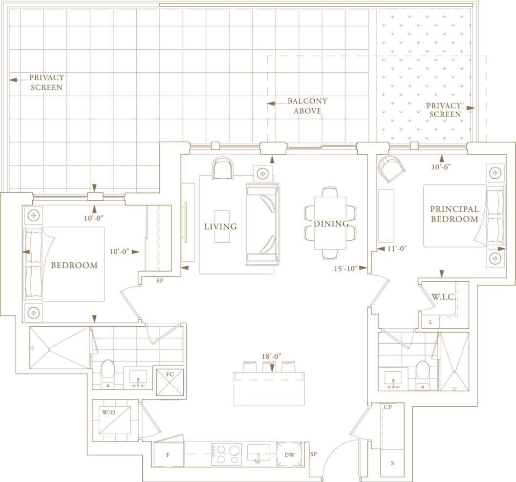Royal Bayview Suite 108 Floorplan