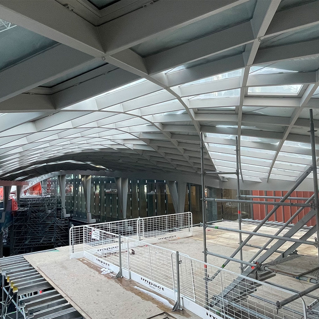 The Well Glass Canopy Construction