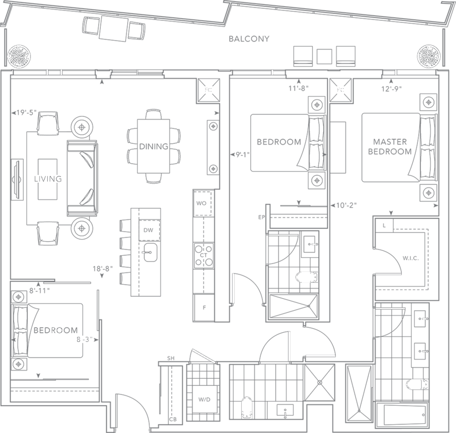 The Well Condo Suite Classic - 3D Floorplan