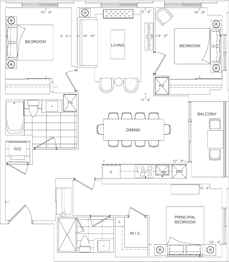 The Dupont Condo Suite 3F floorplan