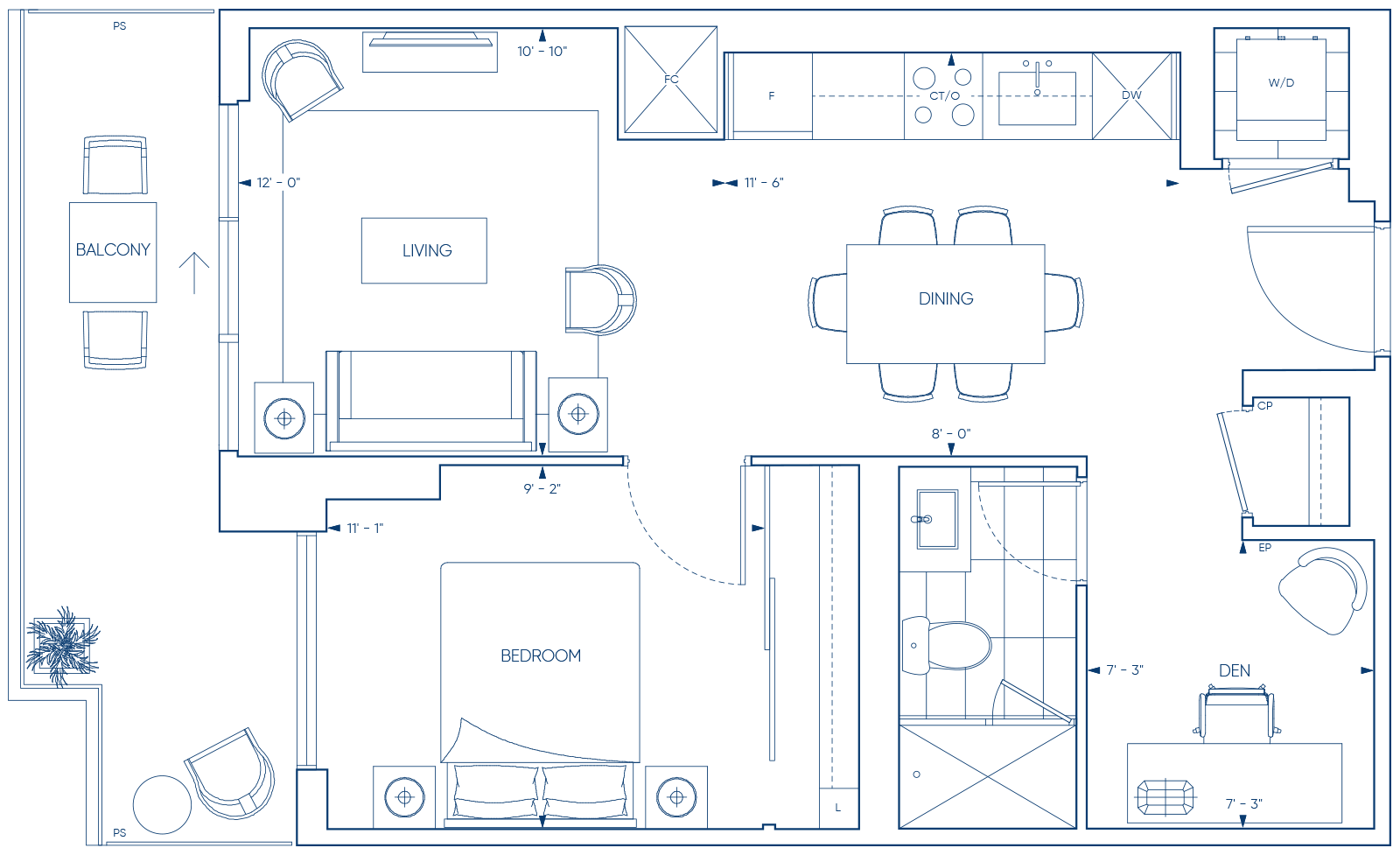 Harbourwalk 1C+D Floorplan