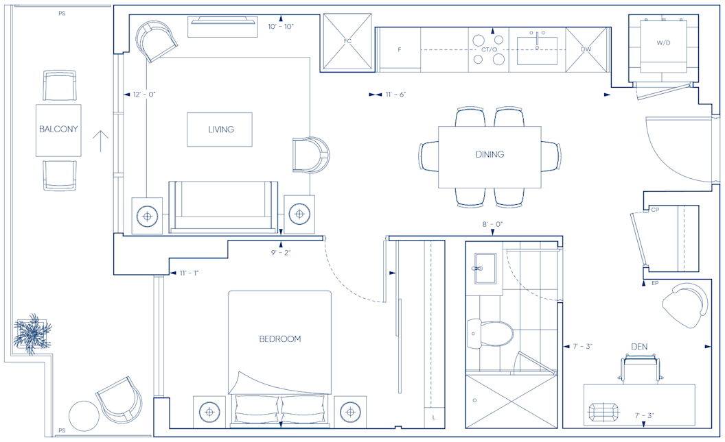 Harbourwalk 1C+D Floorplan