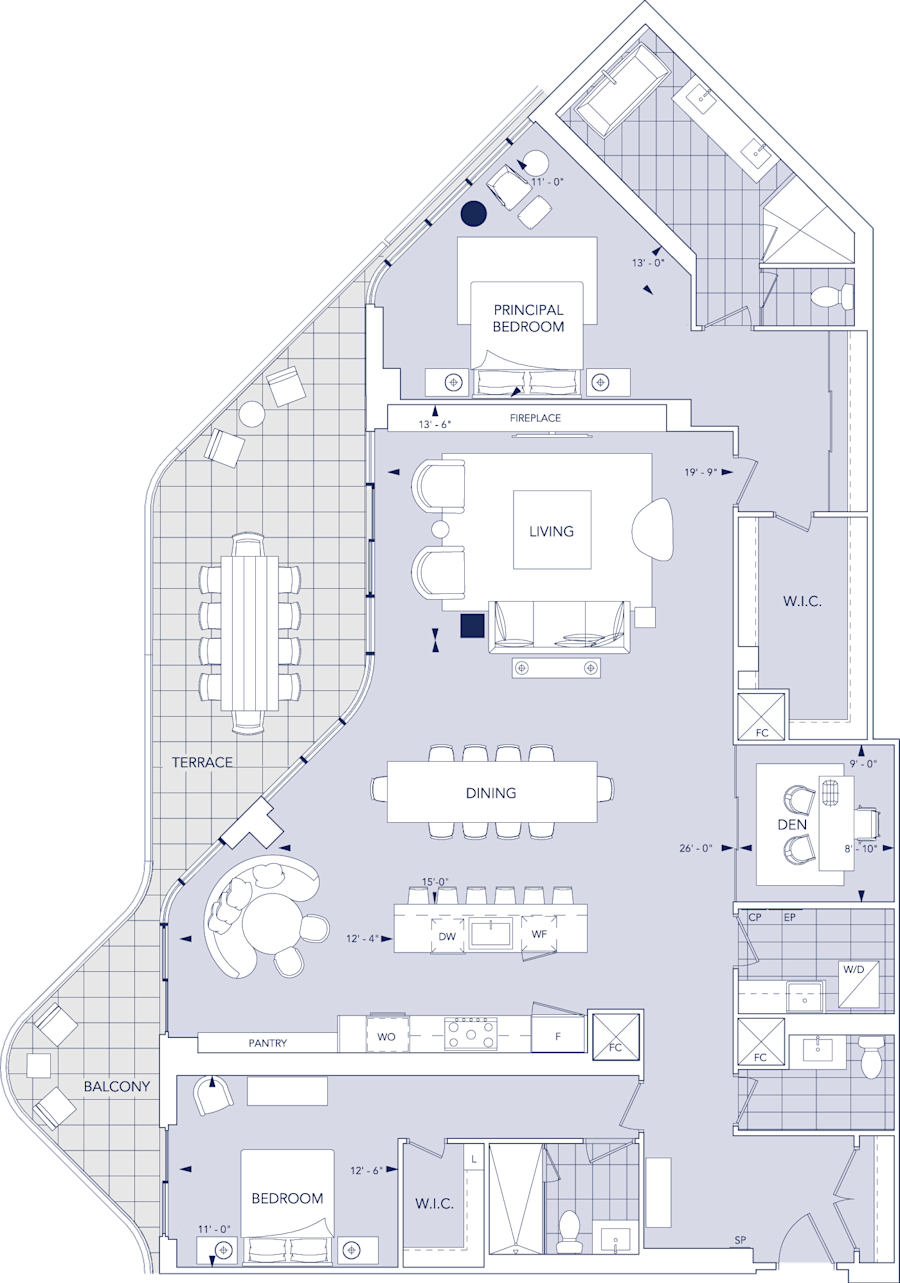Aqualuna Suite 815 Floorplan