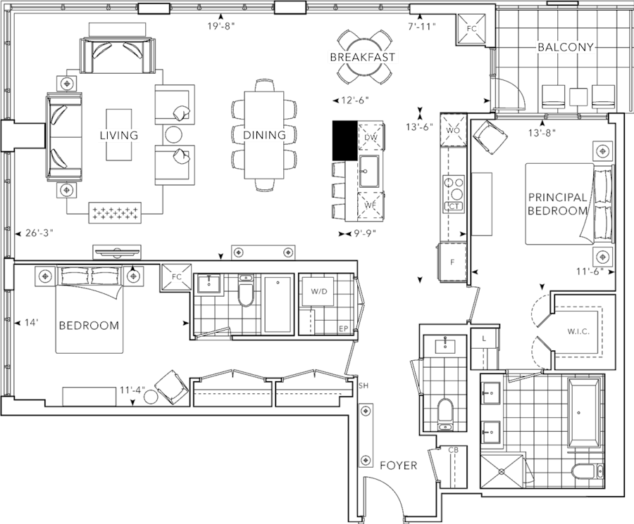 The Well Signature Suite 1105 Floorplan