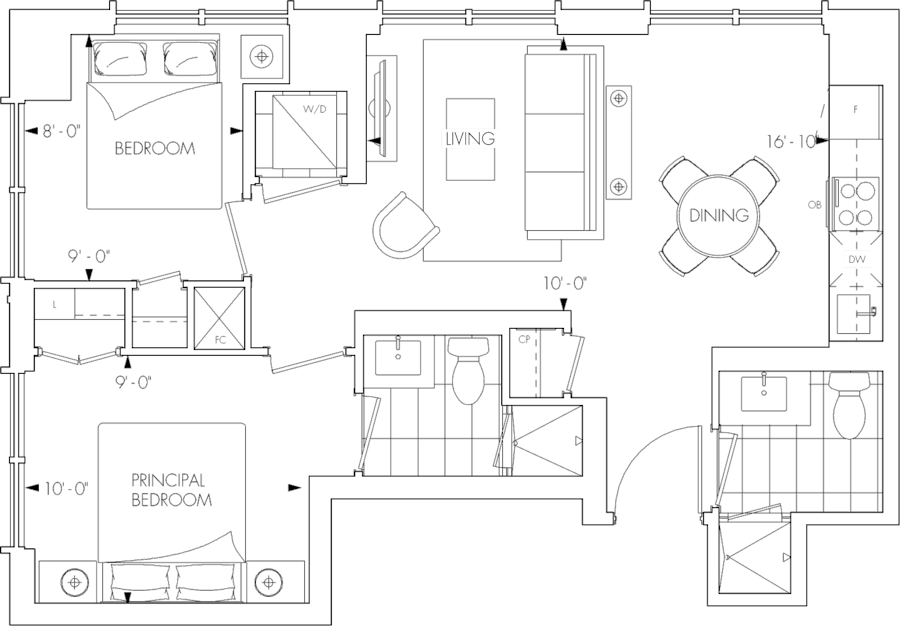 Queen Church 2C Floorplan