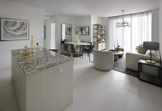 Auberge Suite 214 Living and Dining Room