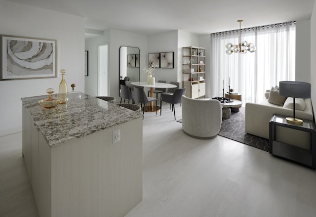 Auberge Suite 214 Living and Dining Room