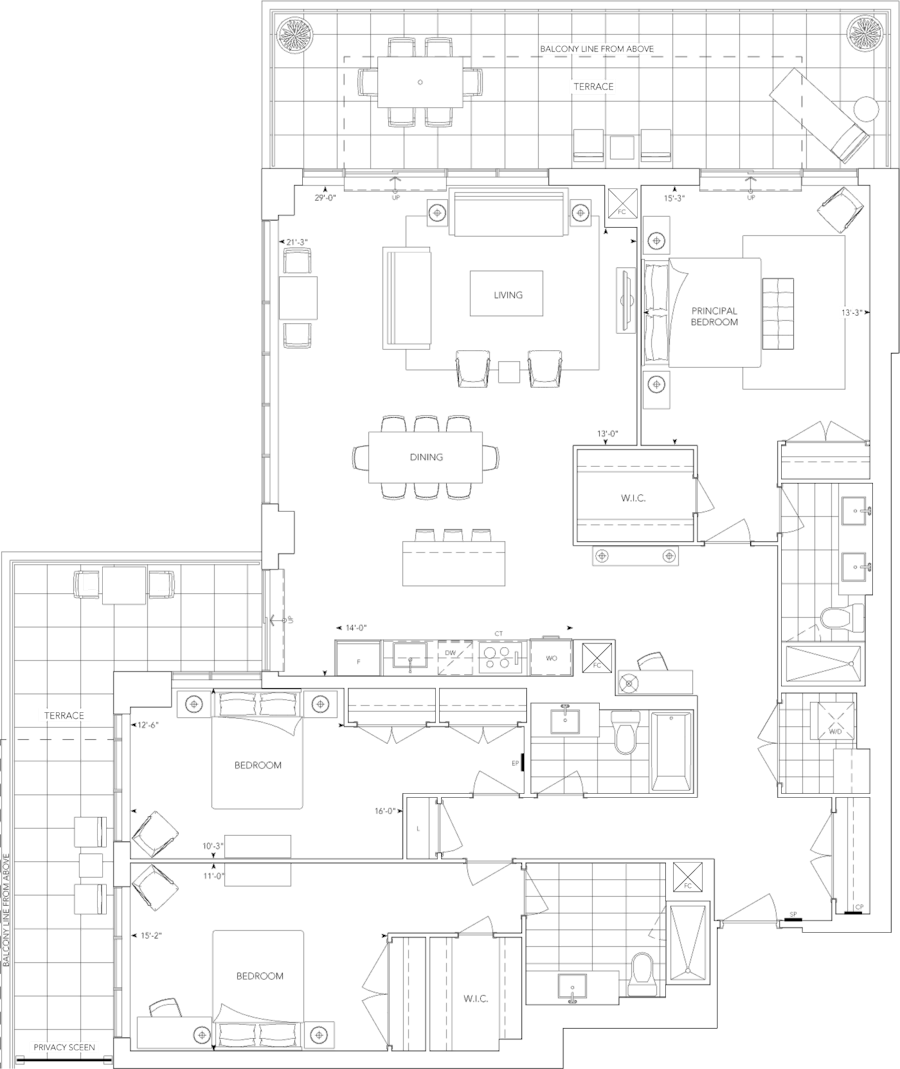 Auberge on the Park Suite 703 Floorplan