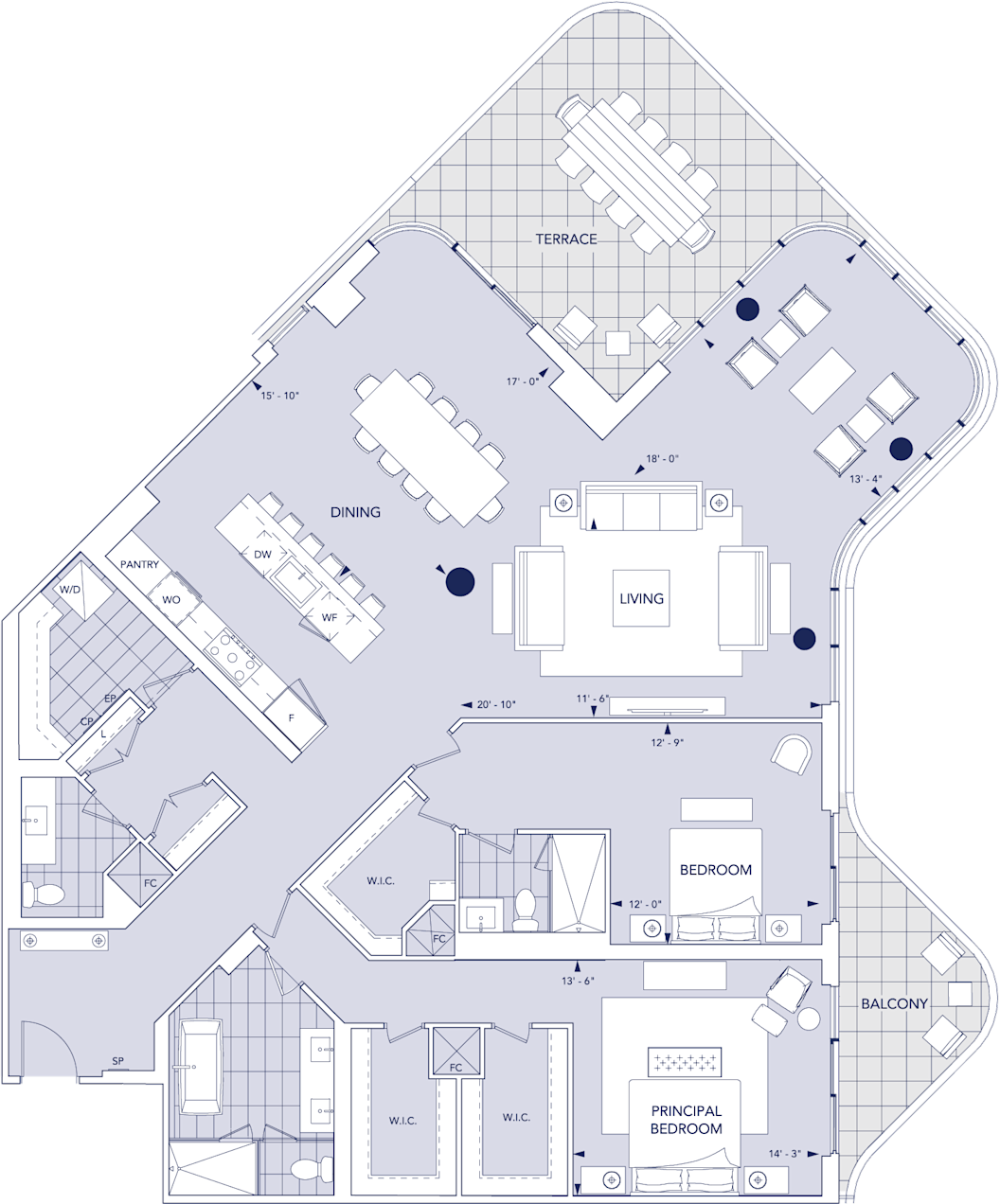 Aqualuna Suite 822 Floorplan