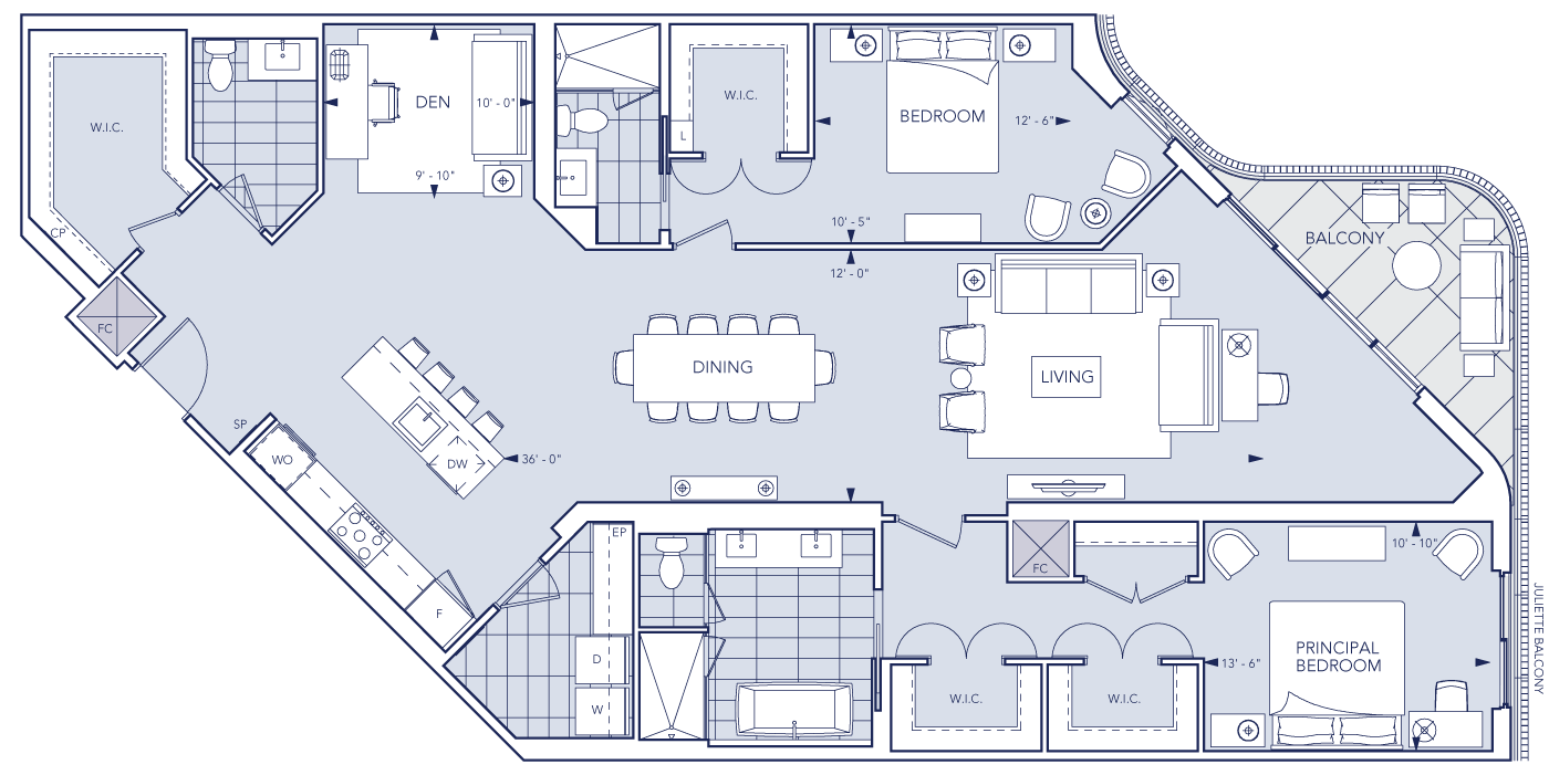 Aqualuna Suite 407 Floorplan