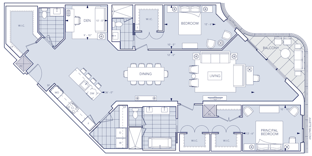Aqualuna Suite 407 Floorplan