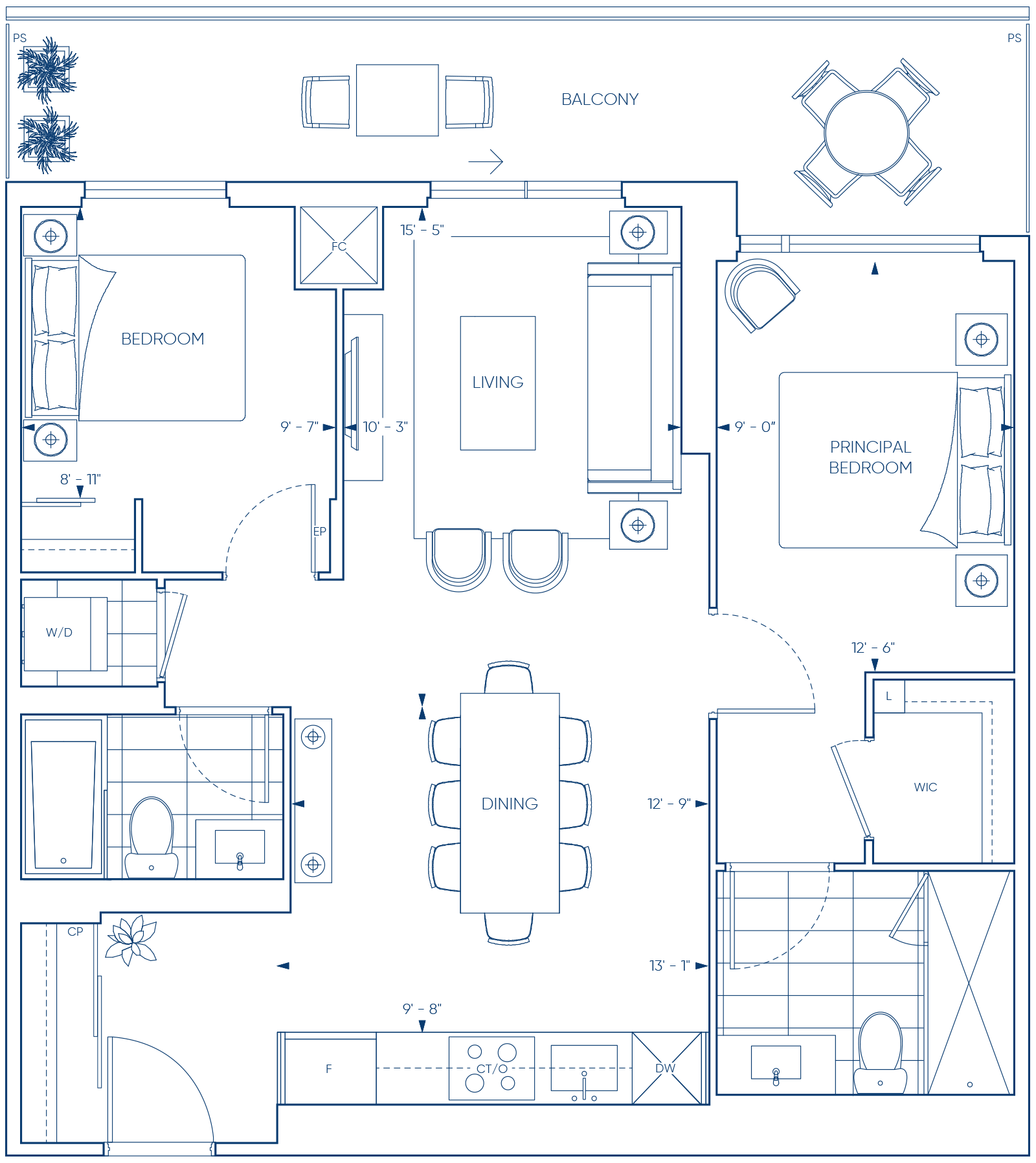 Harbourwalk 2B Floorplans