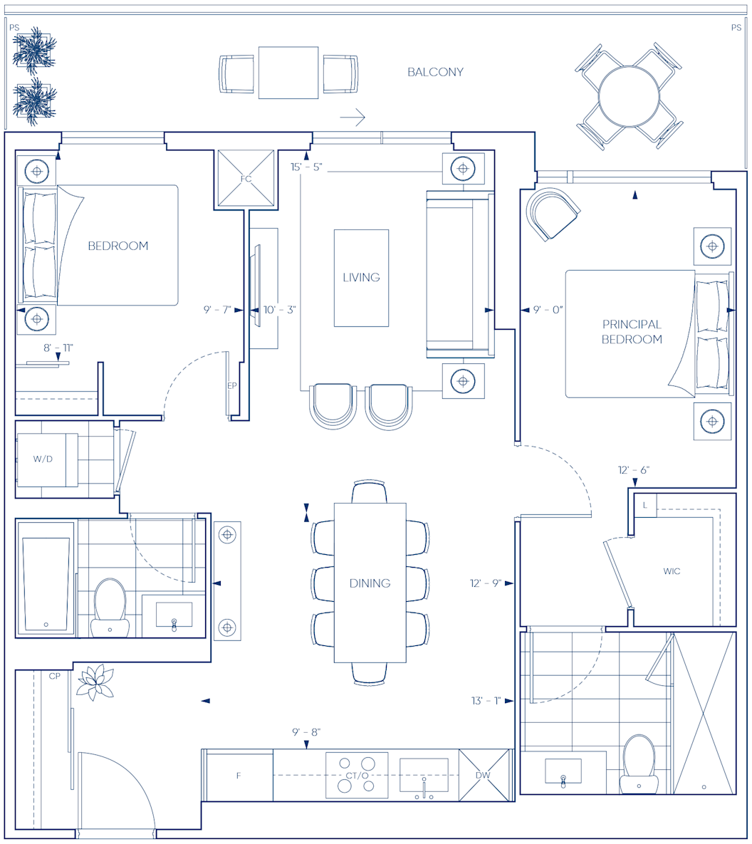 Harbourwalk 2B Floorplans