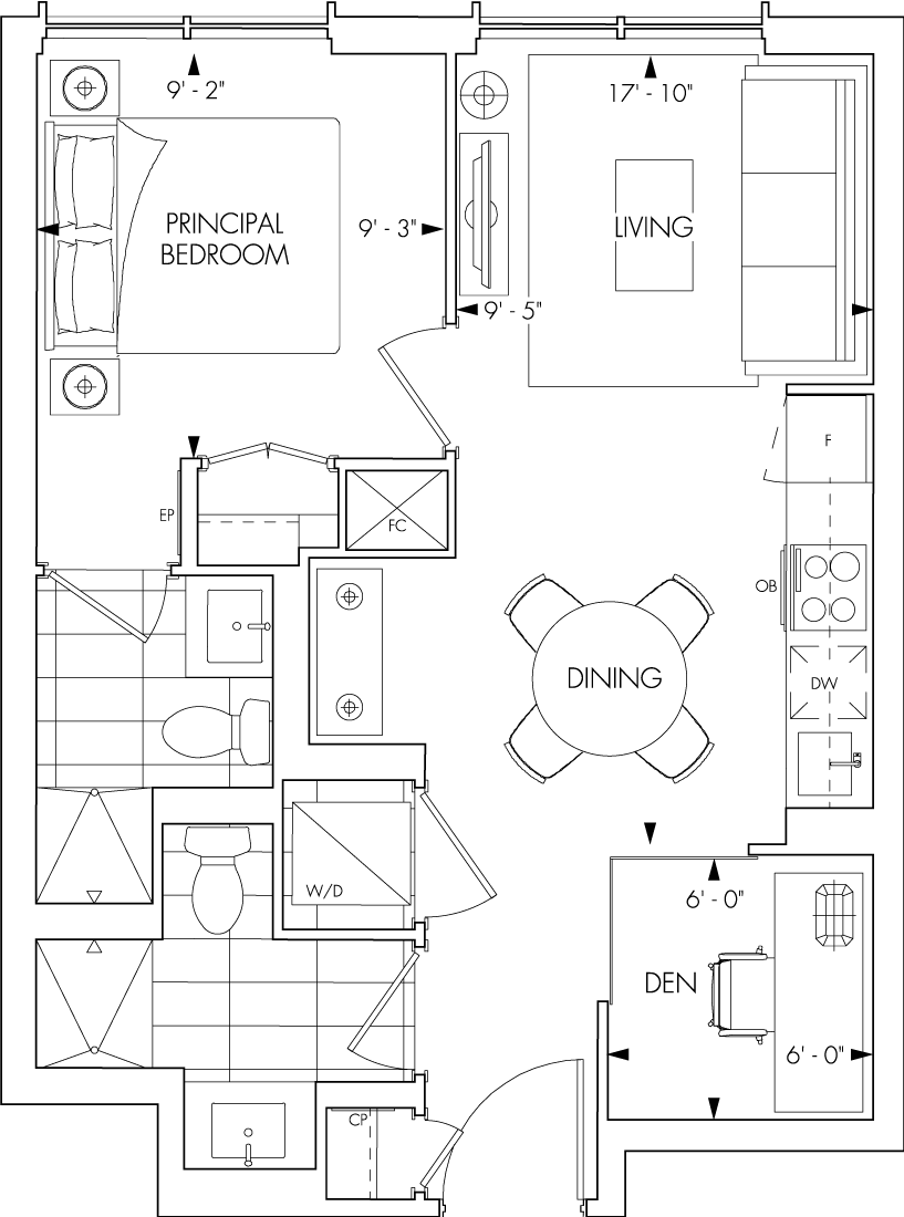 Queen Church > Floorplan > 1F+D