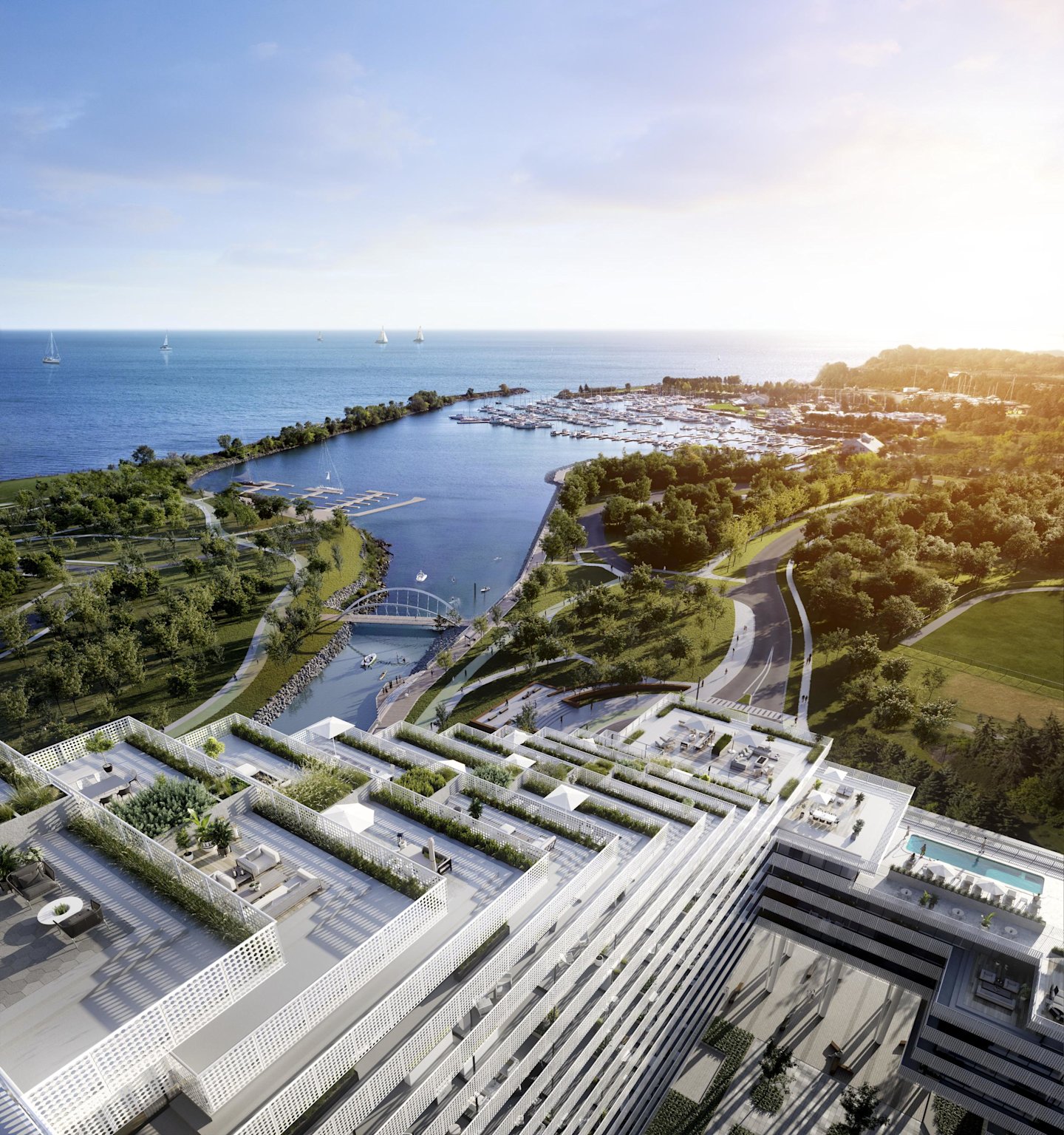 Southwest View of Lake Ontario from Harbourwalk Terrace