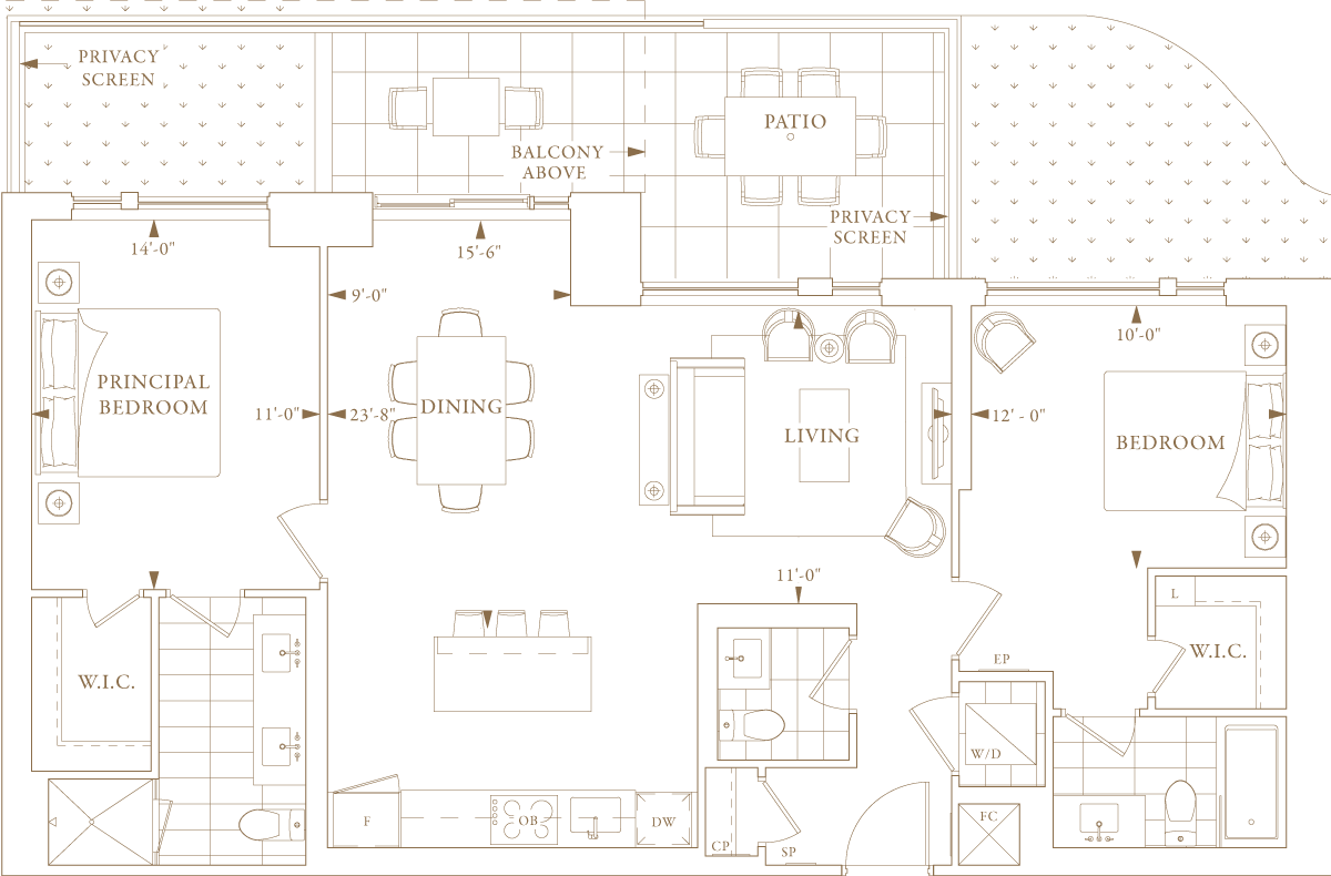 Royal Bayview Condo Suite 102 floorplan