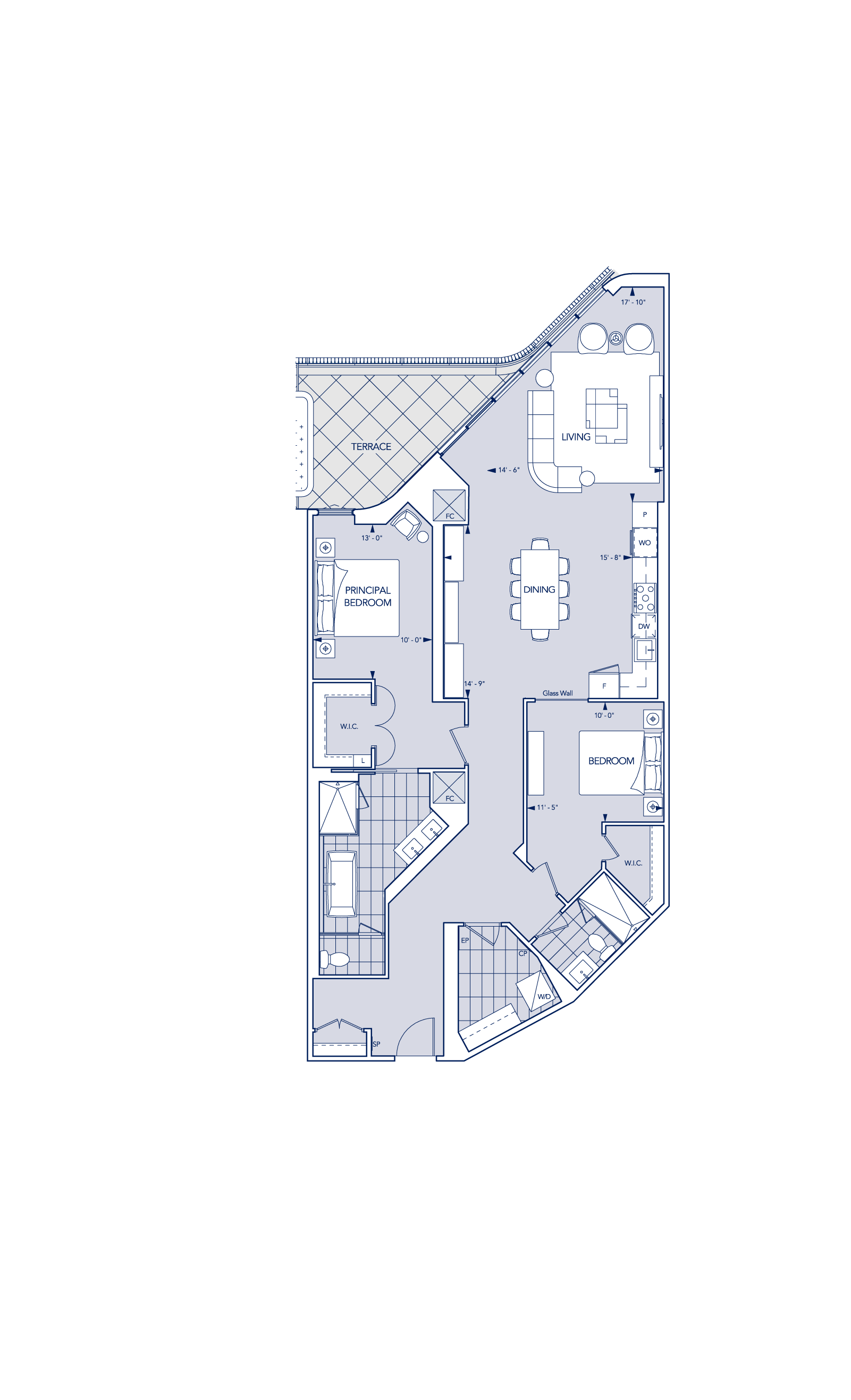 Aqualuna Condo Suite 2FFT Floorplan