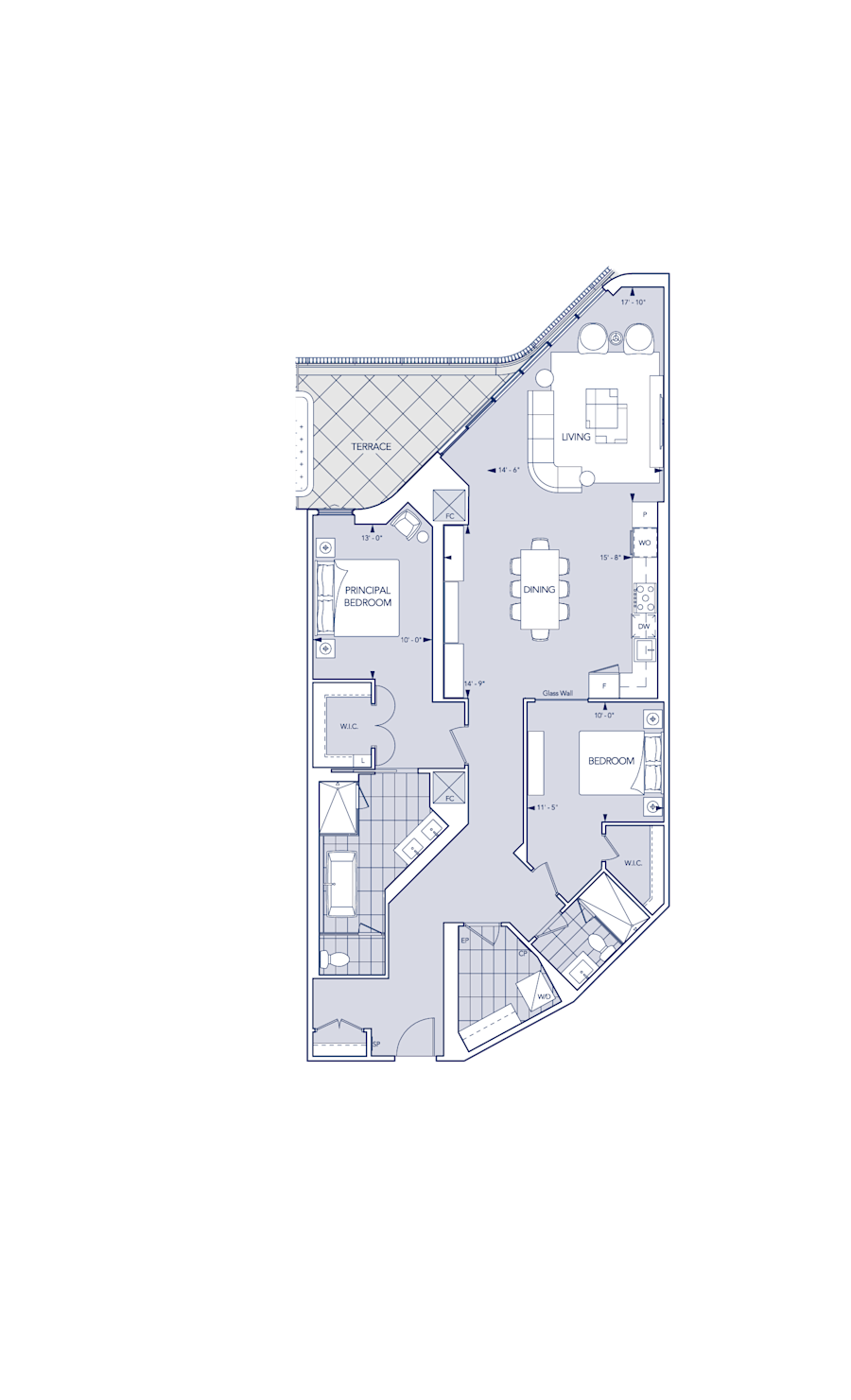 Aqualuna Condo Suite 2FFT Floorplan